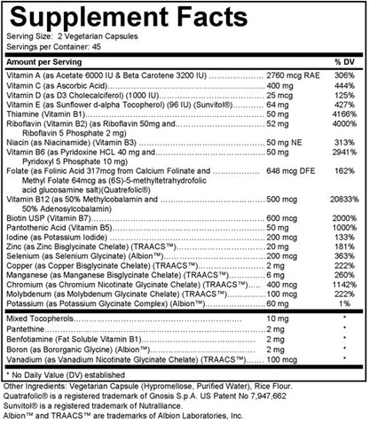 Mega Multivitamin (without K)