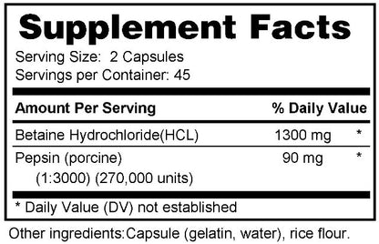 Stomach Acid Support (with Pepsin and HCL)